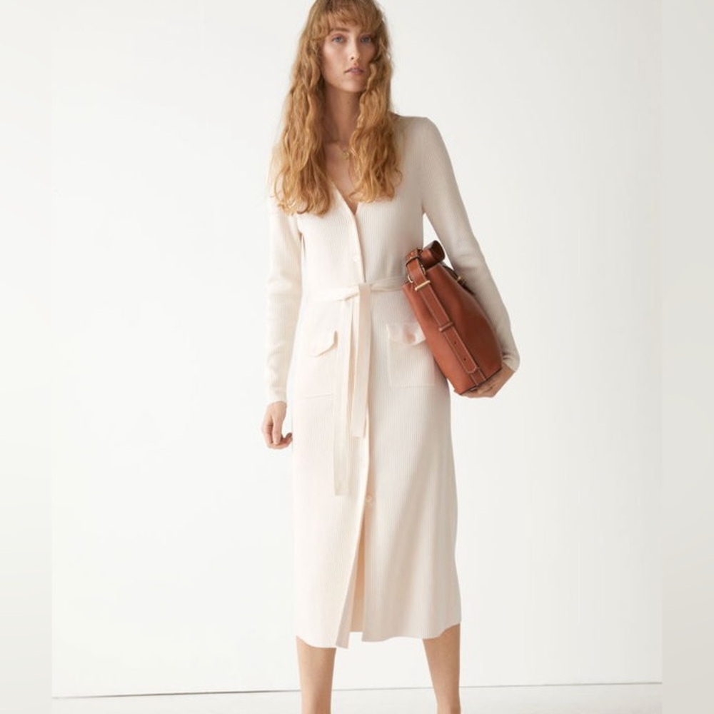 & Other Stories Belted Knit Dress with Pockets